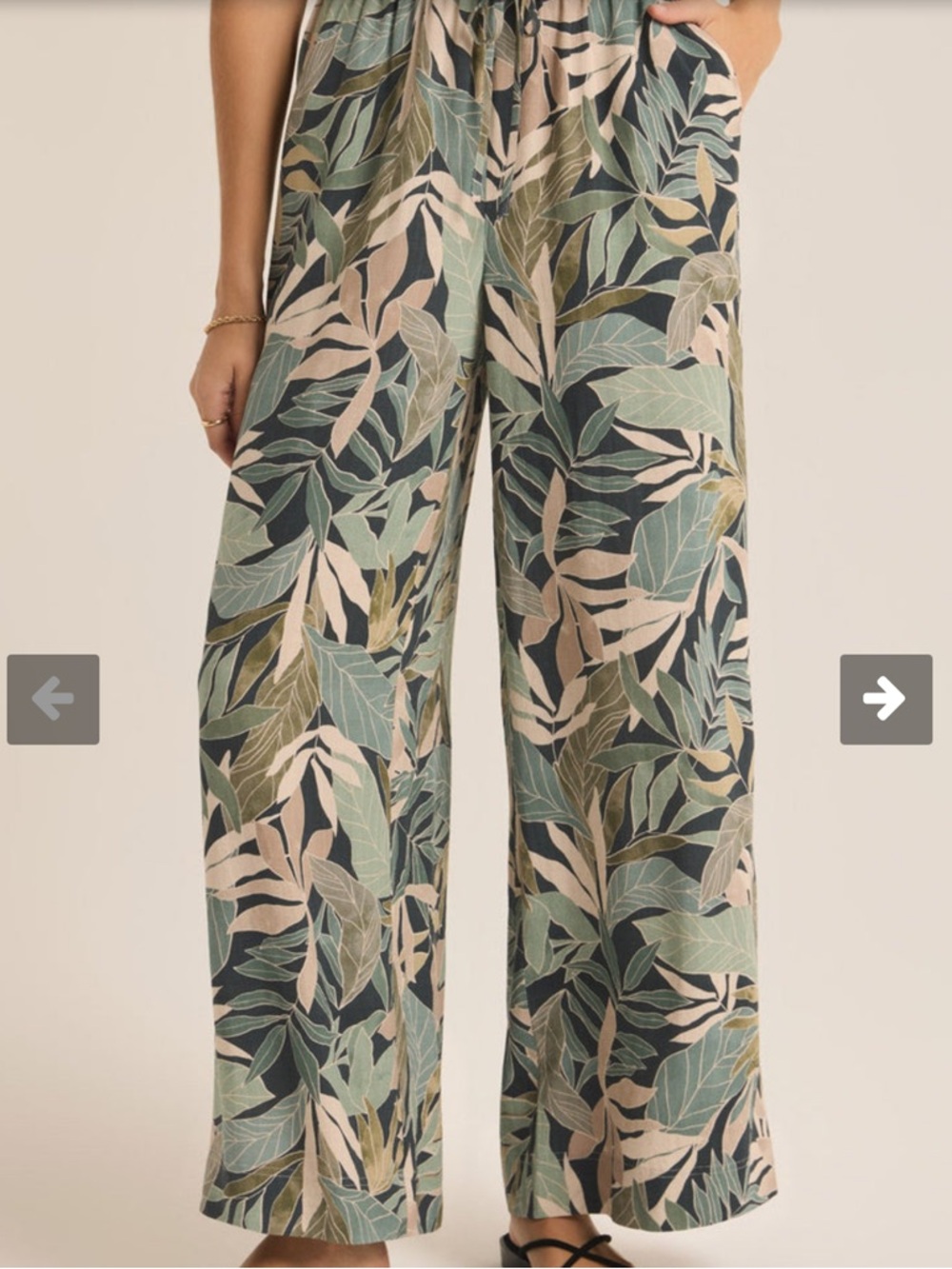 Z Supply Leaf Pattern Wide Leg Pants NWT - Picture 2 of 8